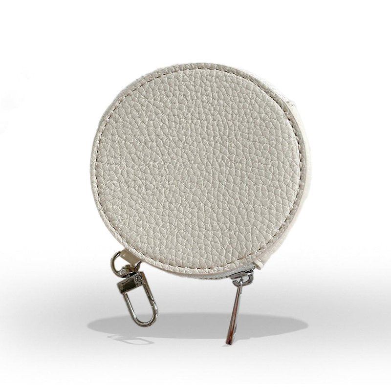 porte monnaie rond creme