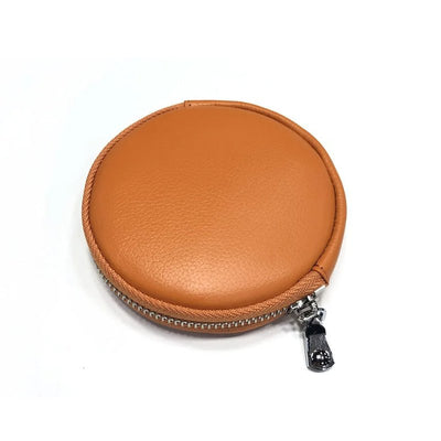 porte monnaie rond cuir orange