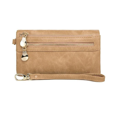 portefeuille bandouliere femme beige