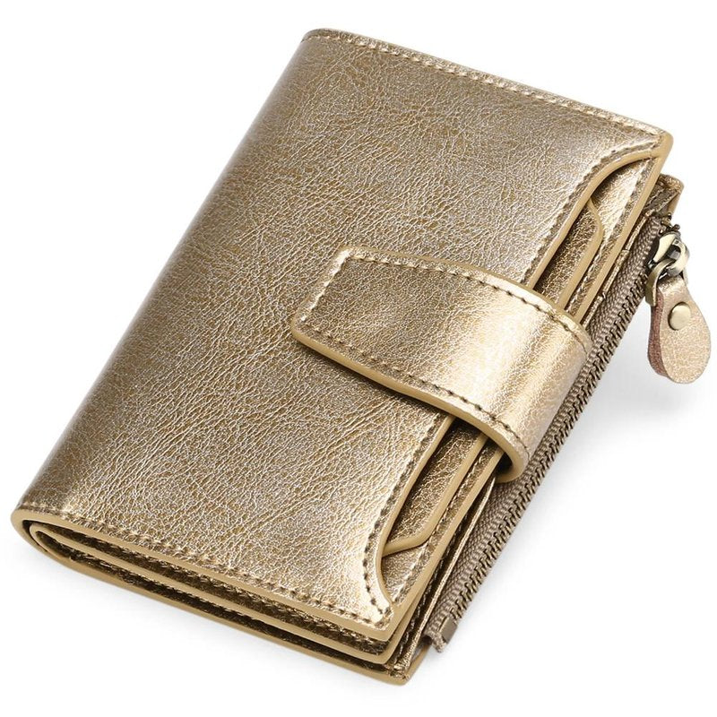 portefeuille colore femme or