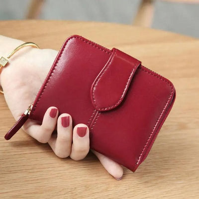 portefeuille compact femme rouge